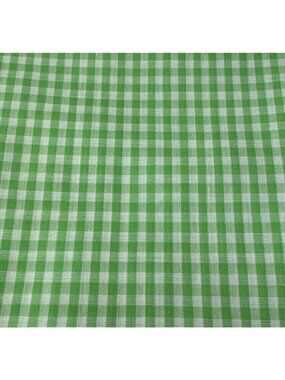 Green White Gingham Cotton Fabric 21"x44" Quilting Crafts Sewing Projects